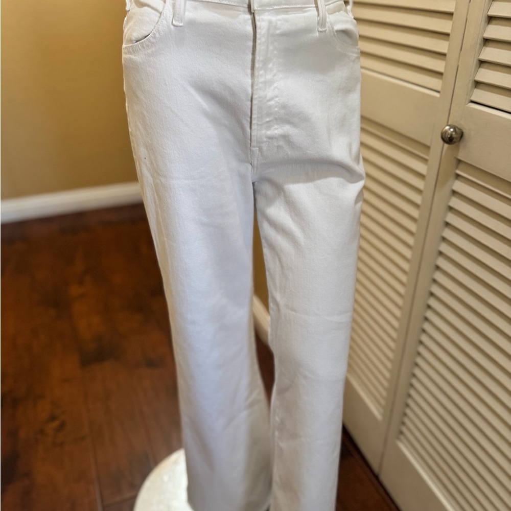 MOTHER White Flare Wide Leg Jeans
